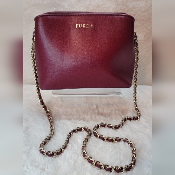 Furla Bags Furla Burgundy Tessa Mini Crossbody Euc Poshmark